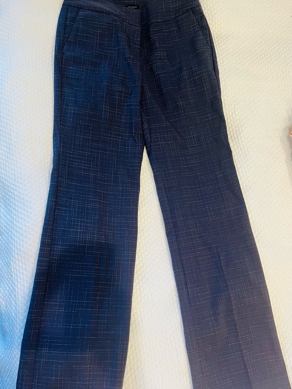 Ann Taylor Gray Windowpane Dress Pants